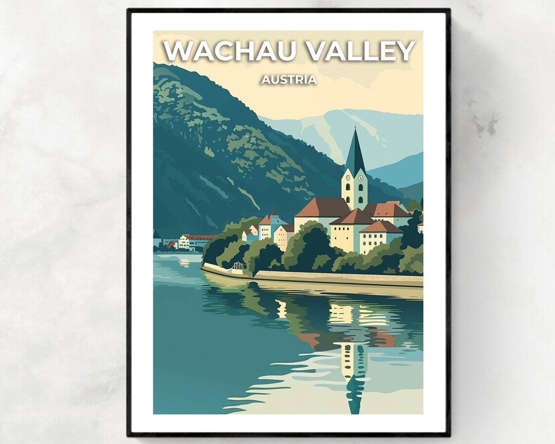 Wachau Valley Austria Riverside Village Church Danube Poster