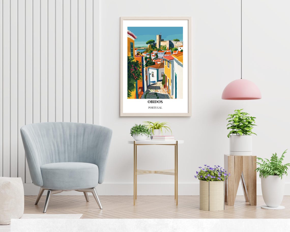 Bidos Travel Print Wall Art Bidos Portugal City Print Bidos Castle Travel Gift Bidos Castle Poster - Image 2