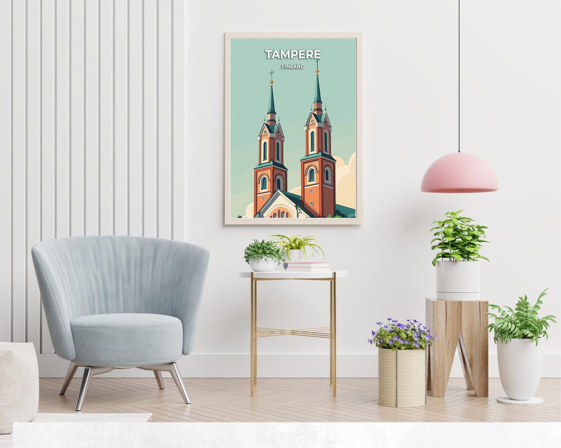 Tampere Cathedral Travel Print Wall Art Tampere Finland City Print Tampere Cathedral Travel Gift Tampere Cathedral Poster Travel Gift - Image 2