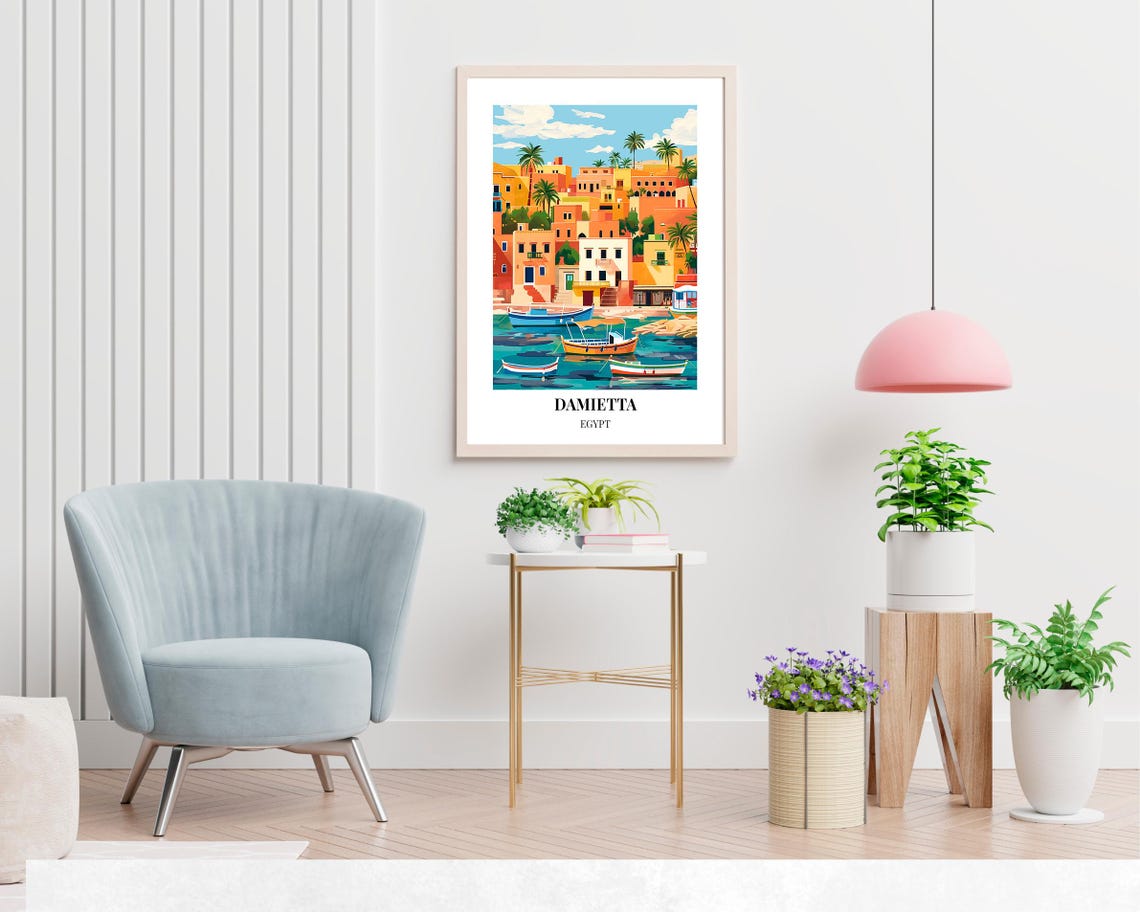 Damietta Port Travel Print Wall Art Damietta Egypt City Print Damietta Port Travel Gift Damietta Port Poster - Image 2