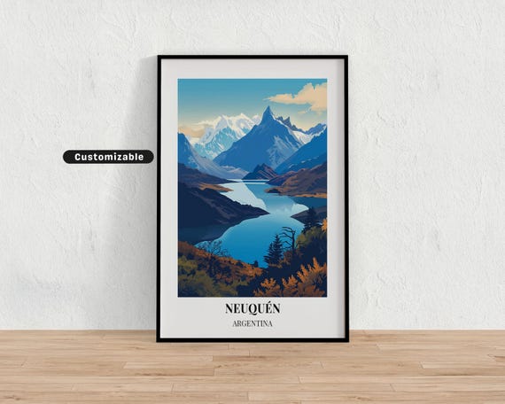 Neuqun Argentina Travel Poster Custom Wall Art