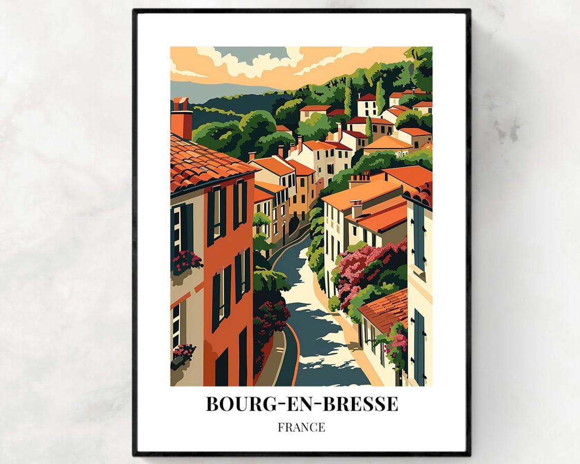 Bourg En Bresse Travel Print Wall Art Bourg En Bresse France City Print Bourg En Bresse Travel Gift Bourg En Bresse City Poster