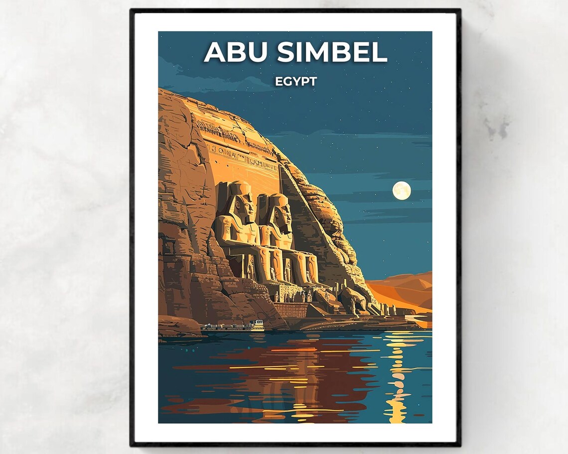 Abu Simbel Egypt Travel Wall Art Poster Print