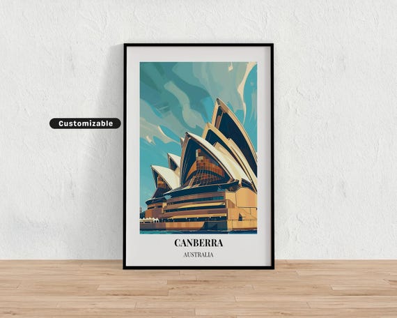 Canberra Australia Travel Poster Custom Wall Art