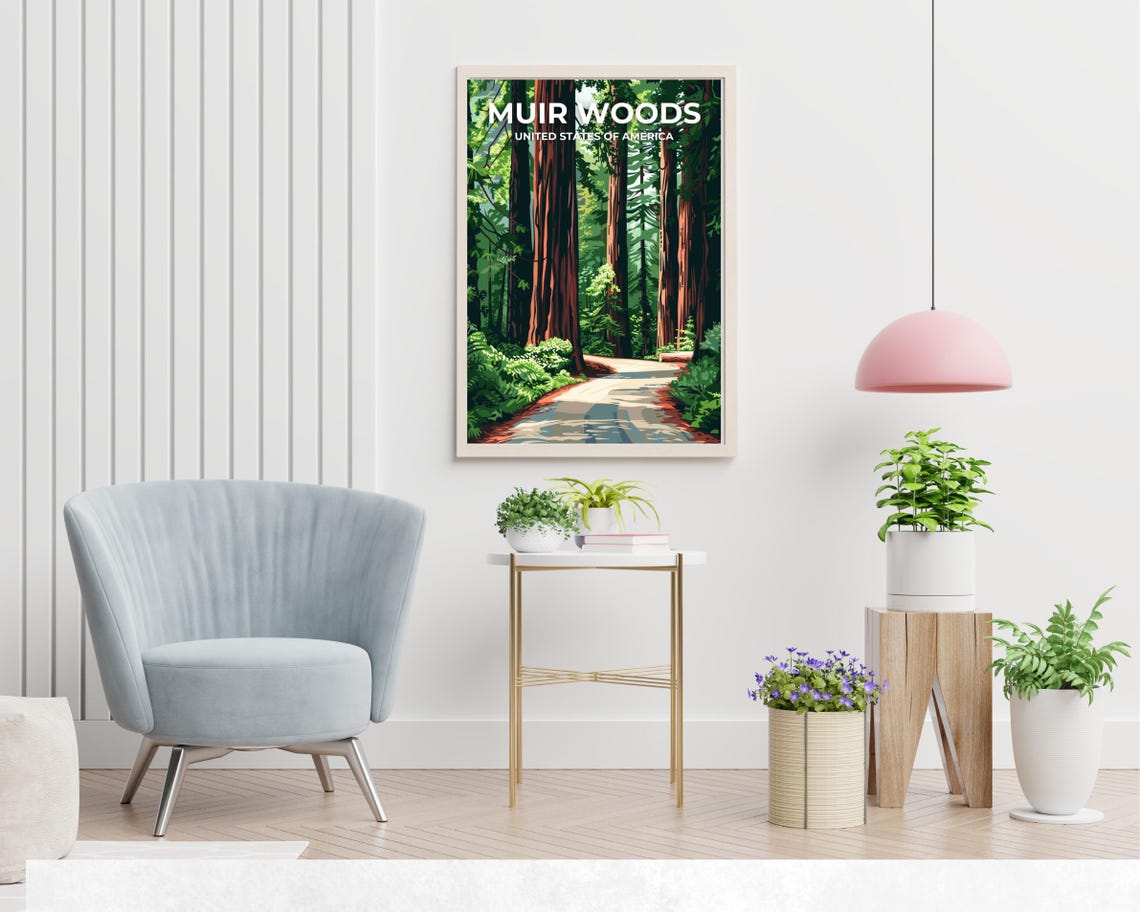 Muir Woods California Travel Print Wall Art Muir Woods California City Print Muir Woods California Travel Gift Muir Woods Wall Art - Image 2