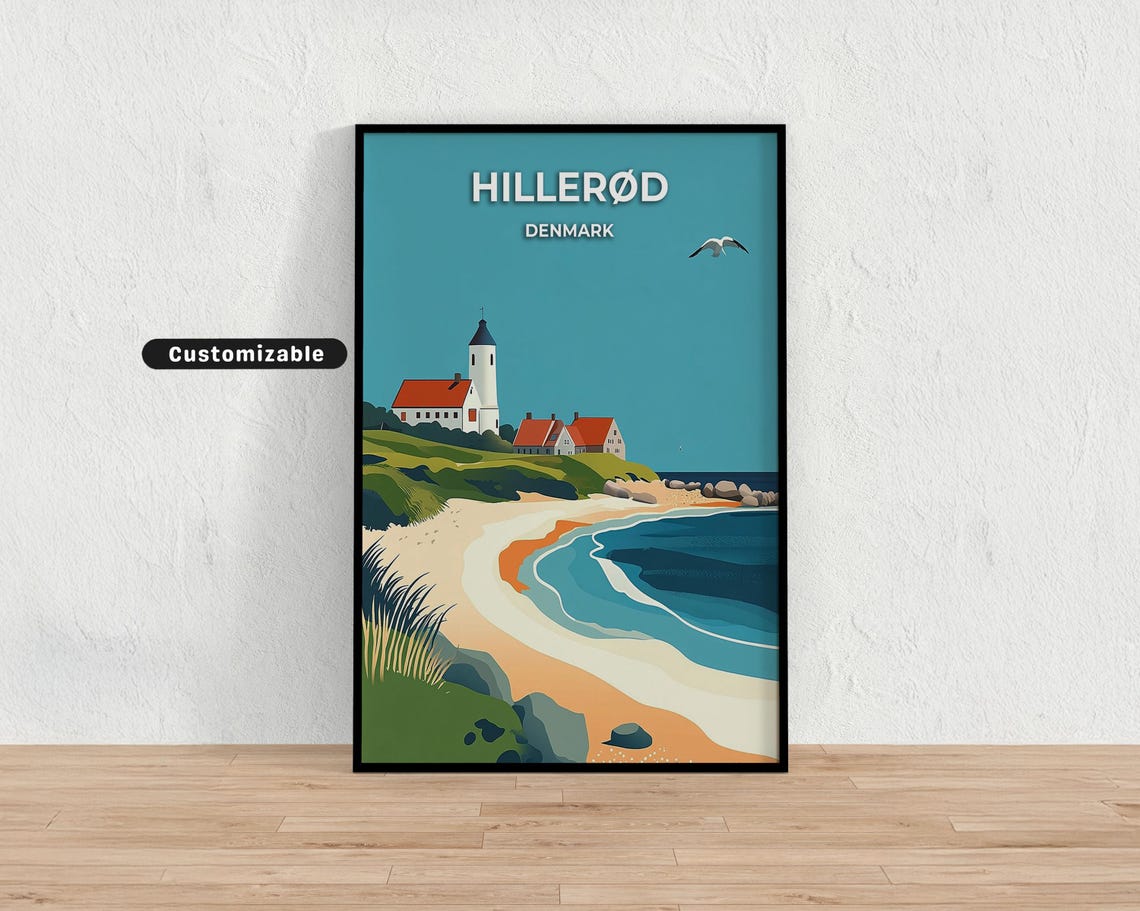 Hillerod Denmark Lighthouse Rocky Beach Coast Scandinavian Poster