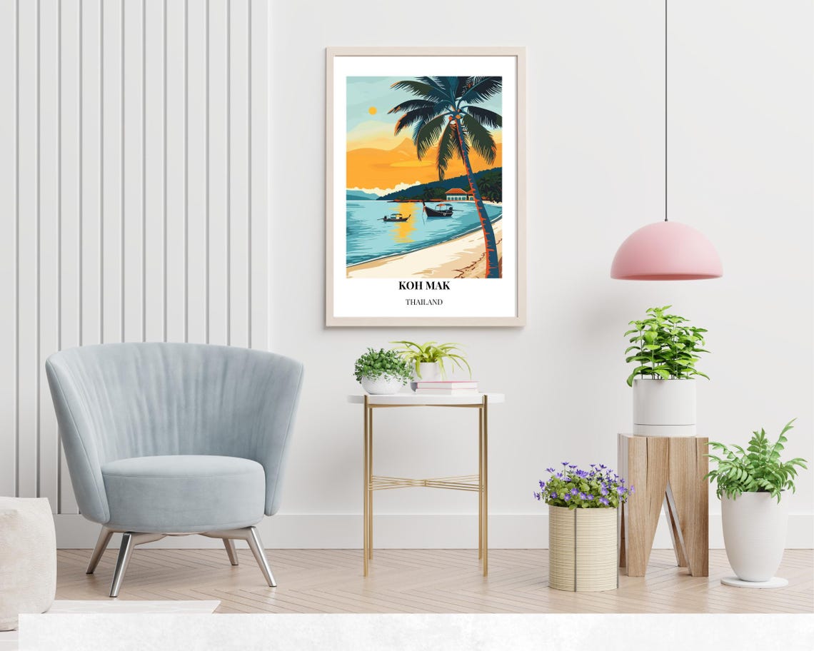 Ao Suan Yai Beach Travel Print Wall Art Koh Mak Thailand City Print Ao Suan Yai Beach Travel Gift Ao Suan Yai Beach Poster Travel Gift - Image 2