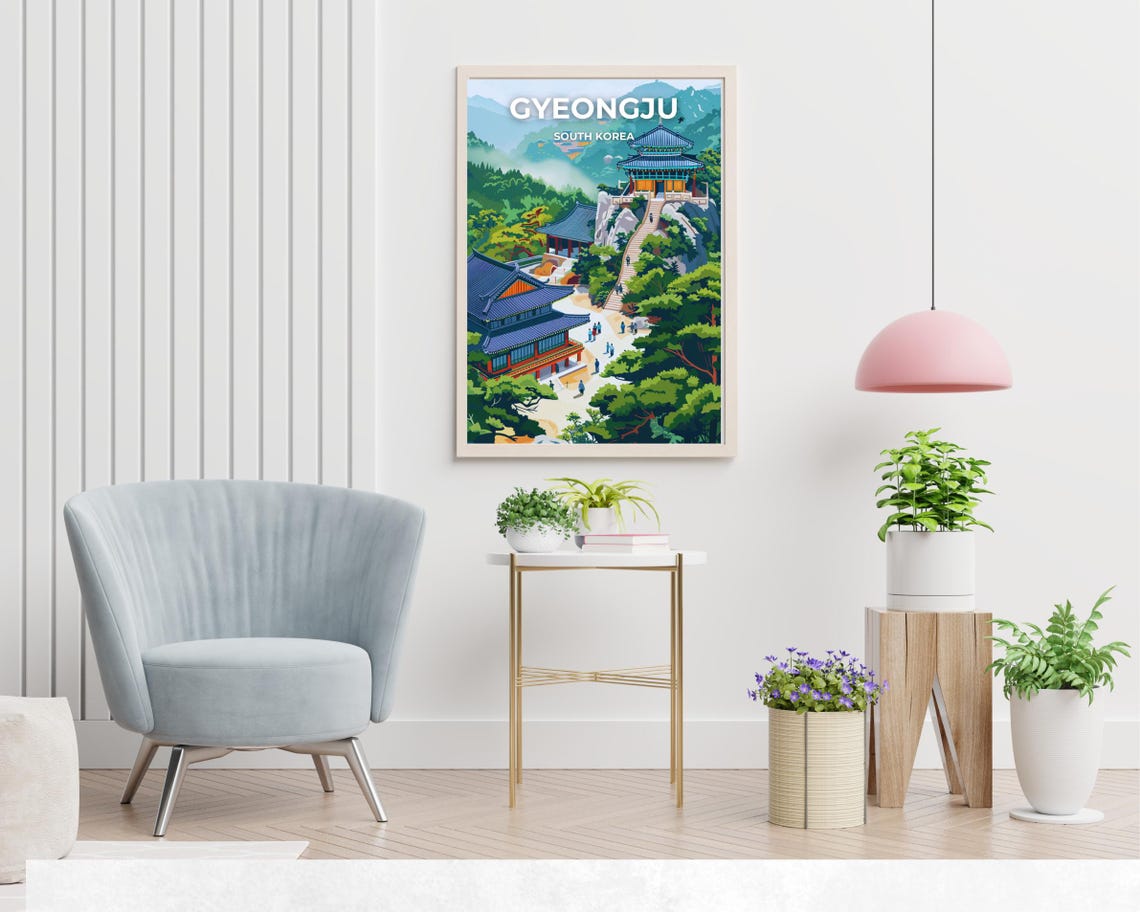 Bulguksa Temple Travel Print Wall Art Gyeongju South Korea City Print Bulguksa Temple Travel Gift Bulguksa Temple Poster Travel Gift - Image 2