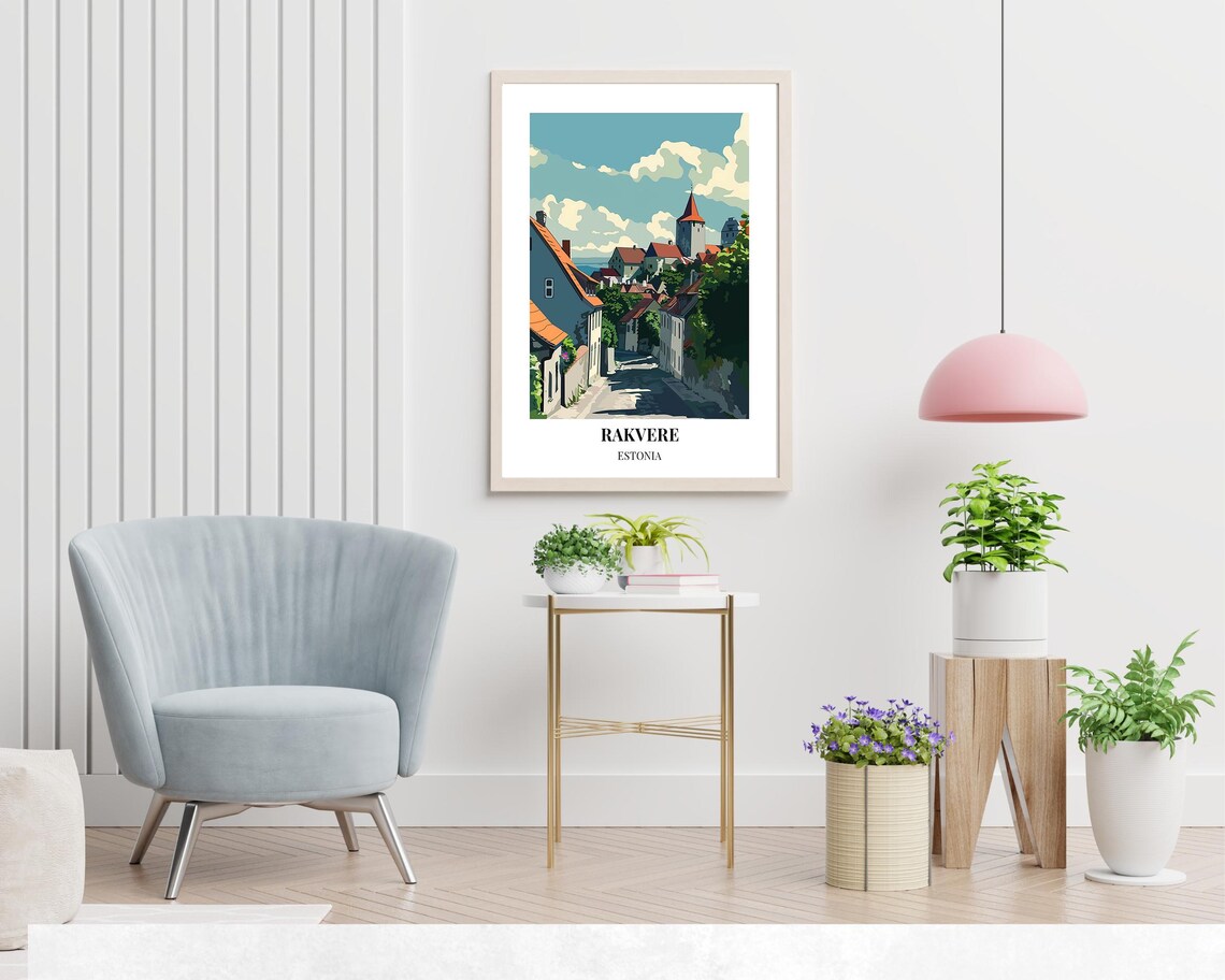 Rakvere Estonia Charming Old Town Street Vintage Travel Poster - Image 2