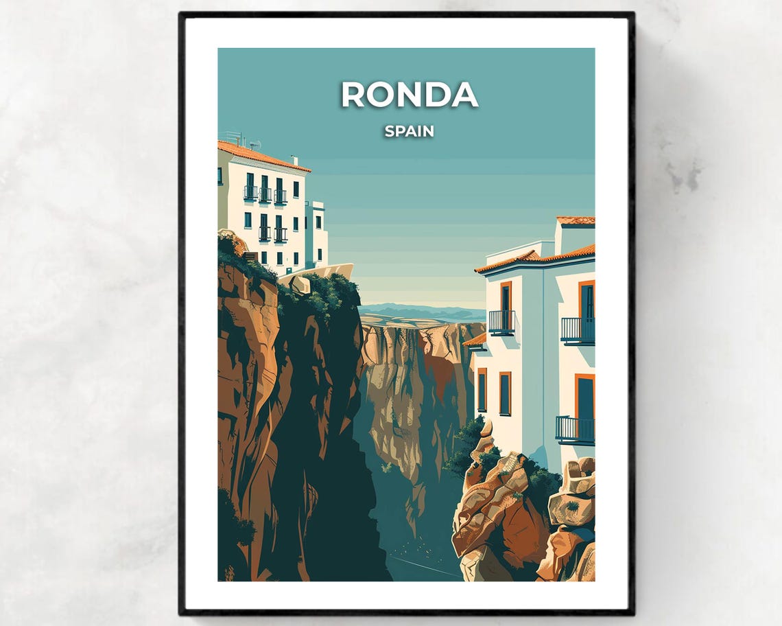 Puente Nuevo Travel Print Wall Art Ronda Spain City Print Puente Nuevo Travel Gift Puente Nuevo Poster Travel Gift