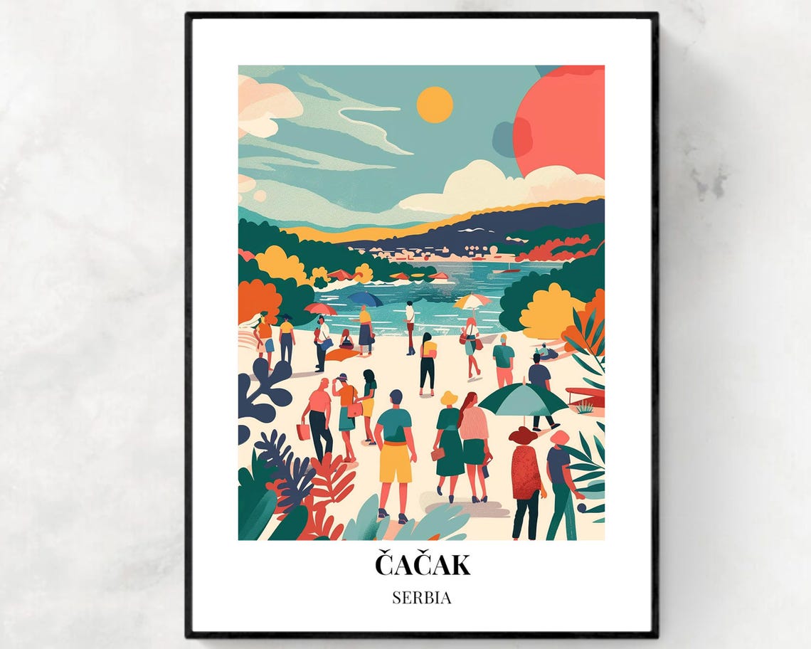Gua Trumpet Festival Travel Print Wall Art Aak Serbia City Print Gua Trumpet Festival Travel Gift Gua Trumpet Festival Poster