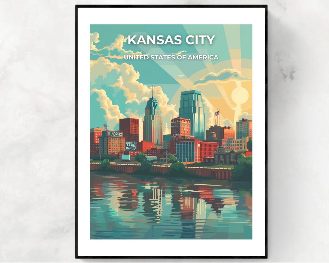 Kansas City United States Travel Print Wall Art Kansas City United States City Print Kansas City United States Travel Gift Wall Art