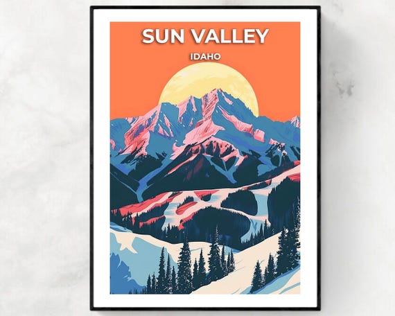 Sun Valley Travel Print Sun Valley Ski Poster Idaho Ski Poster Sun Valley Ski Resort Print