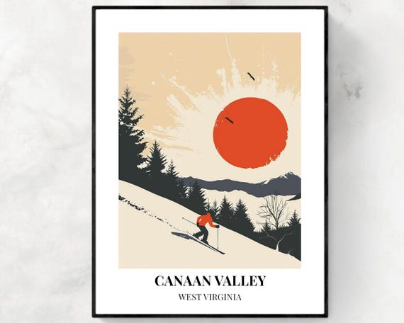 Canaan Valley Travel Print Canaan Valley Ski Poster West Virginia Ski Poster Canaan Valley Ski Resort Print