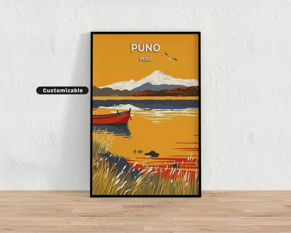 Puno Peru Travel Poster Custom Wall Art