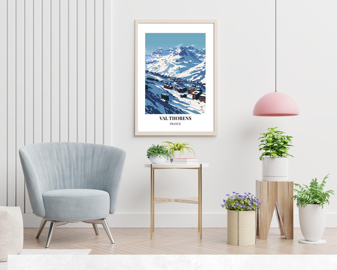 Val Thorens France Alpine Ski Resort Panorama in Winter Poster - Image 2