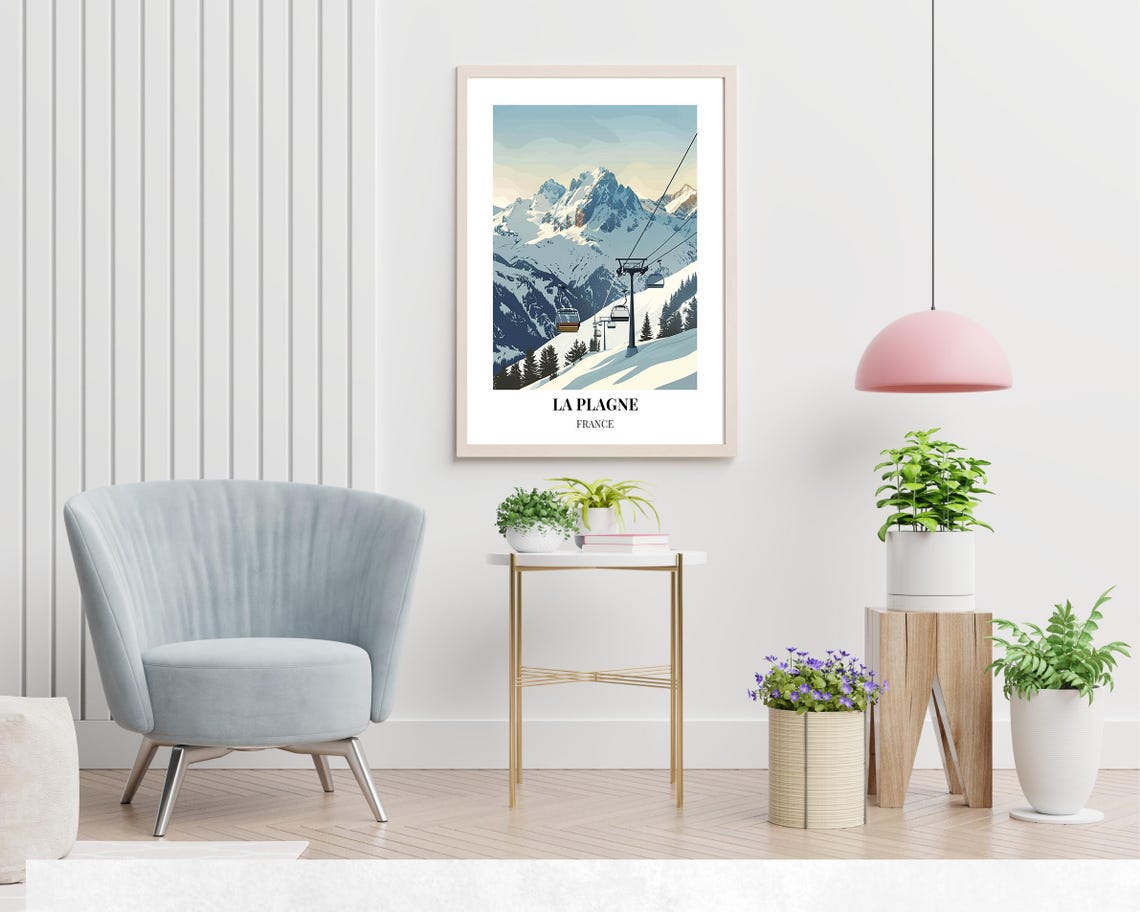 La Plagne France Travel Print Wall Art La Plagne France City Print La Plagne France Travel Gift La Plagne France Poster Travel Gift - Image 2