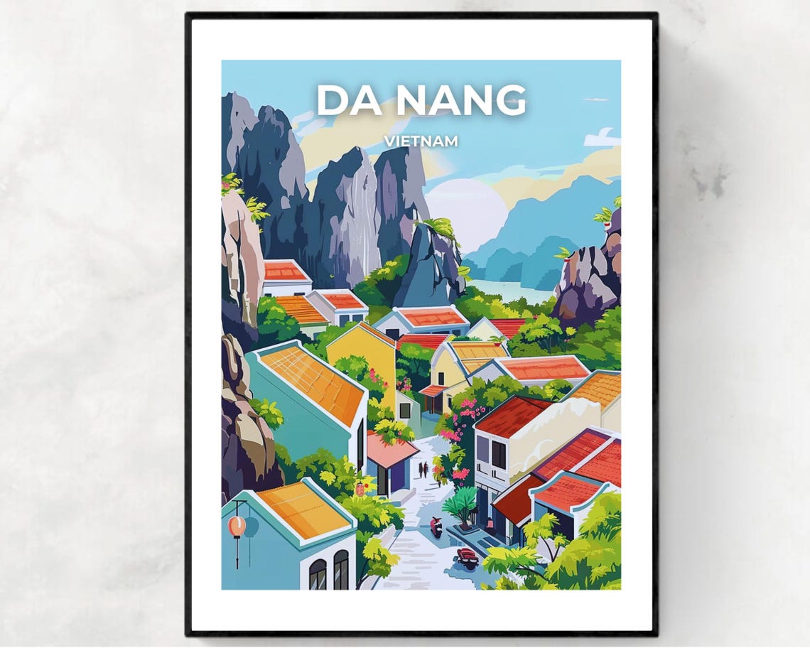 Da Nang Vietnam Marble Mountains Old Town Village Scene Poster