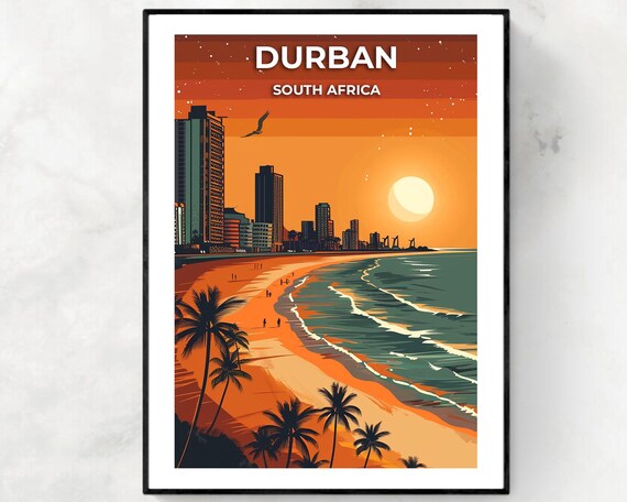 Durban South Africa Travel Wall Art Poster Print