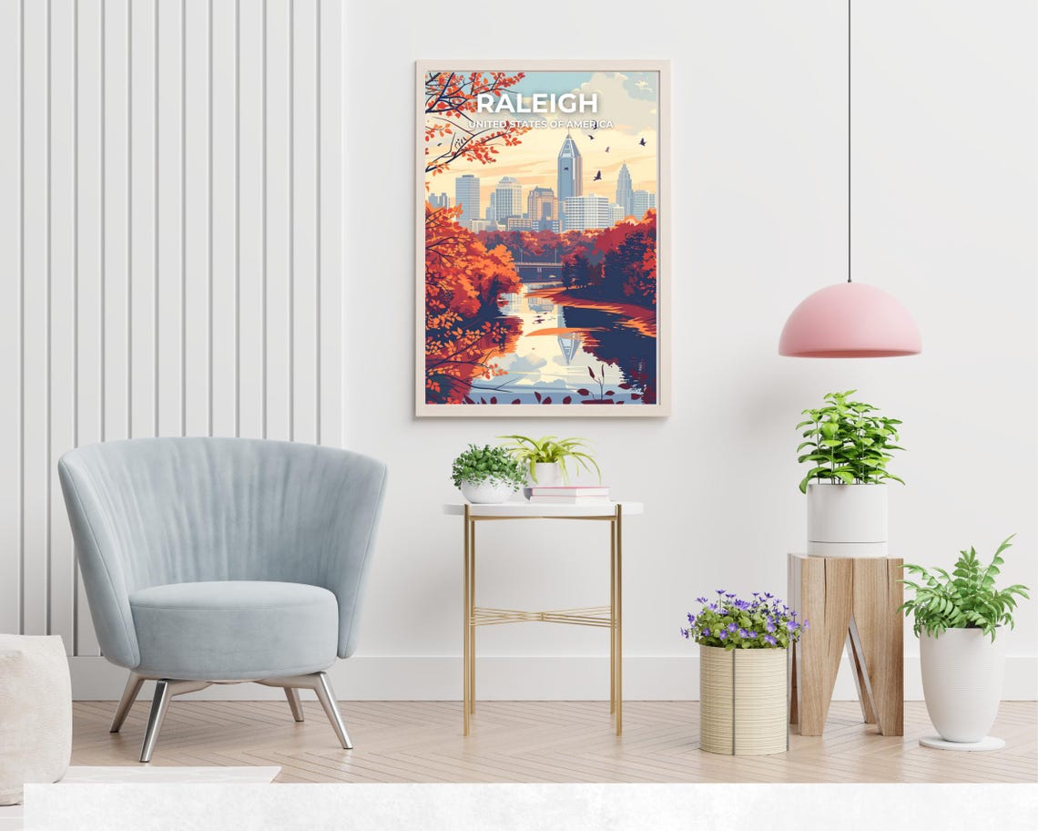 Raleigh United States Travel Print Wall Art Raleigh United States City Print Raleigh United States Travel Gift Raleigh Travel Gift - Image 2