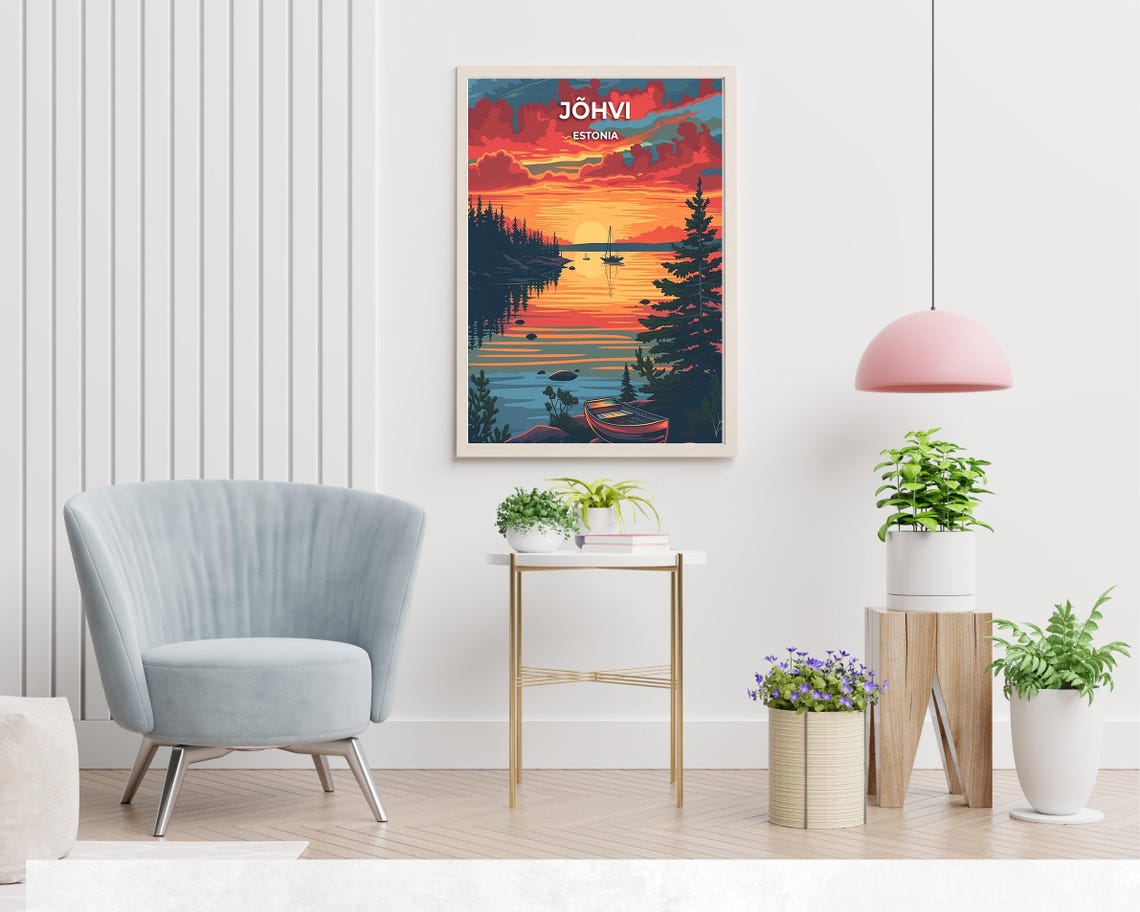 Jhvi Travel Print Wall Art Jhvi Estonia City Print Jhvi Travel Gift Jhvi City Poster Travel Gift Wall Art - Image 2