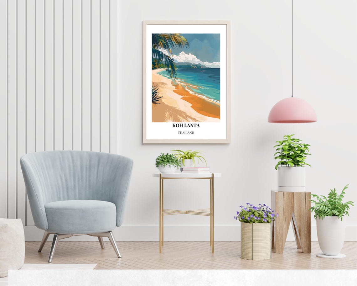 Koh Lanta Thailand Palm Fringed White Sand Beach Daytime Poster - Image 2