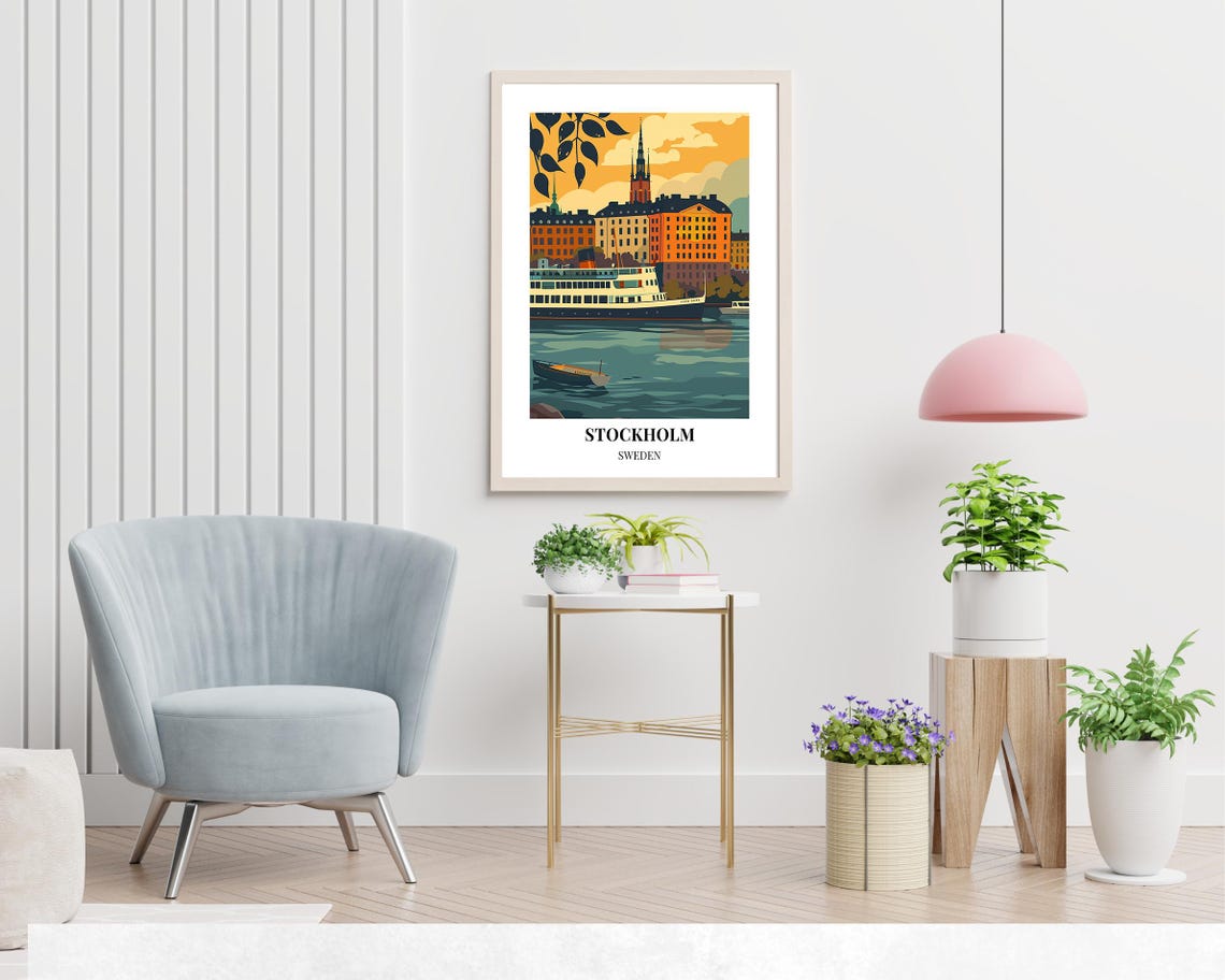 Stockholm Travel Print Wall Art Stockholm Sweden City Print Stockholm Travel Gift Stockholm City Poster Travel Gift - Image 2