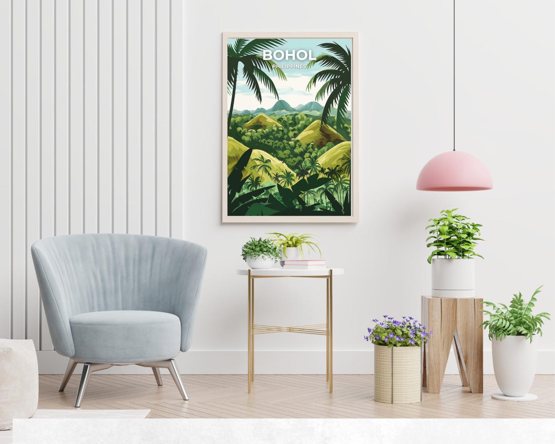Bohol Philippines Chocolate Hills Palm Trees Jungle Travel Poster - Image 2