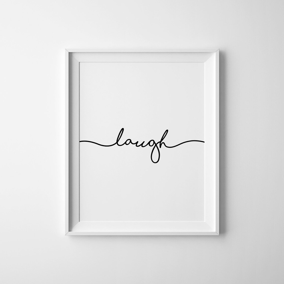 Laugh Motivational Typography Art Print for Kids Room