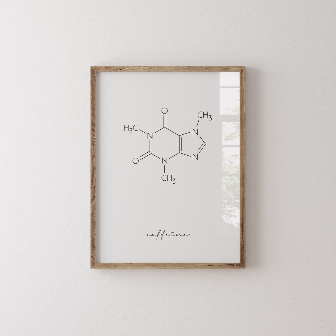 Caffeine Molecule Coffee Chemistry Art Print
