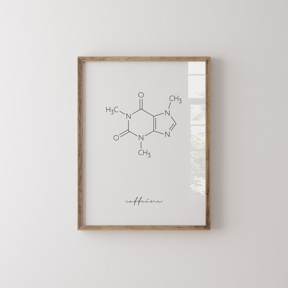 Caffeine Molecule Coffee Chemistry Art Print