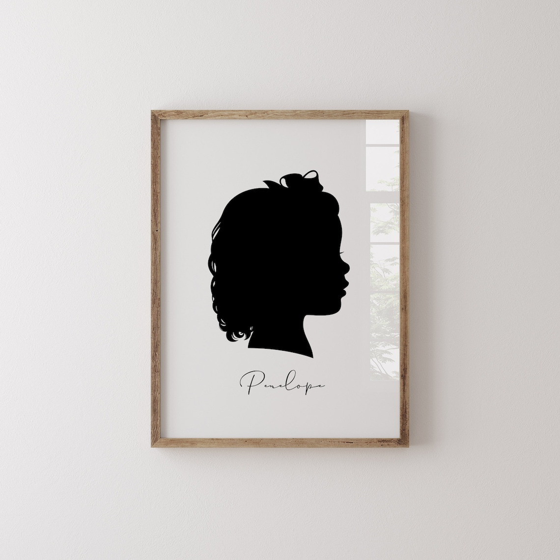 Custom Christmas Silhouette Portrait Art Print