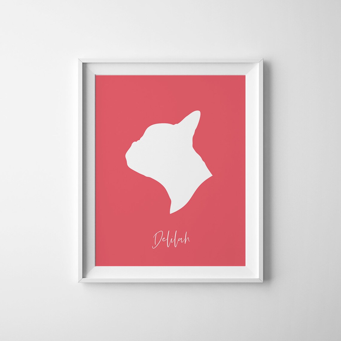 Custom Pet Silhouette Cat and Dog Portrait Print