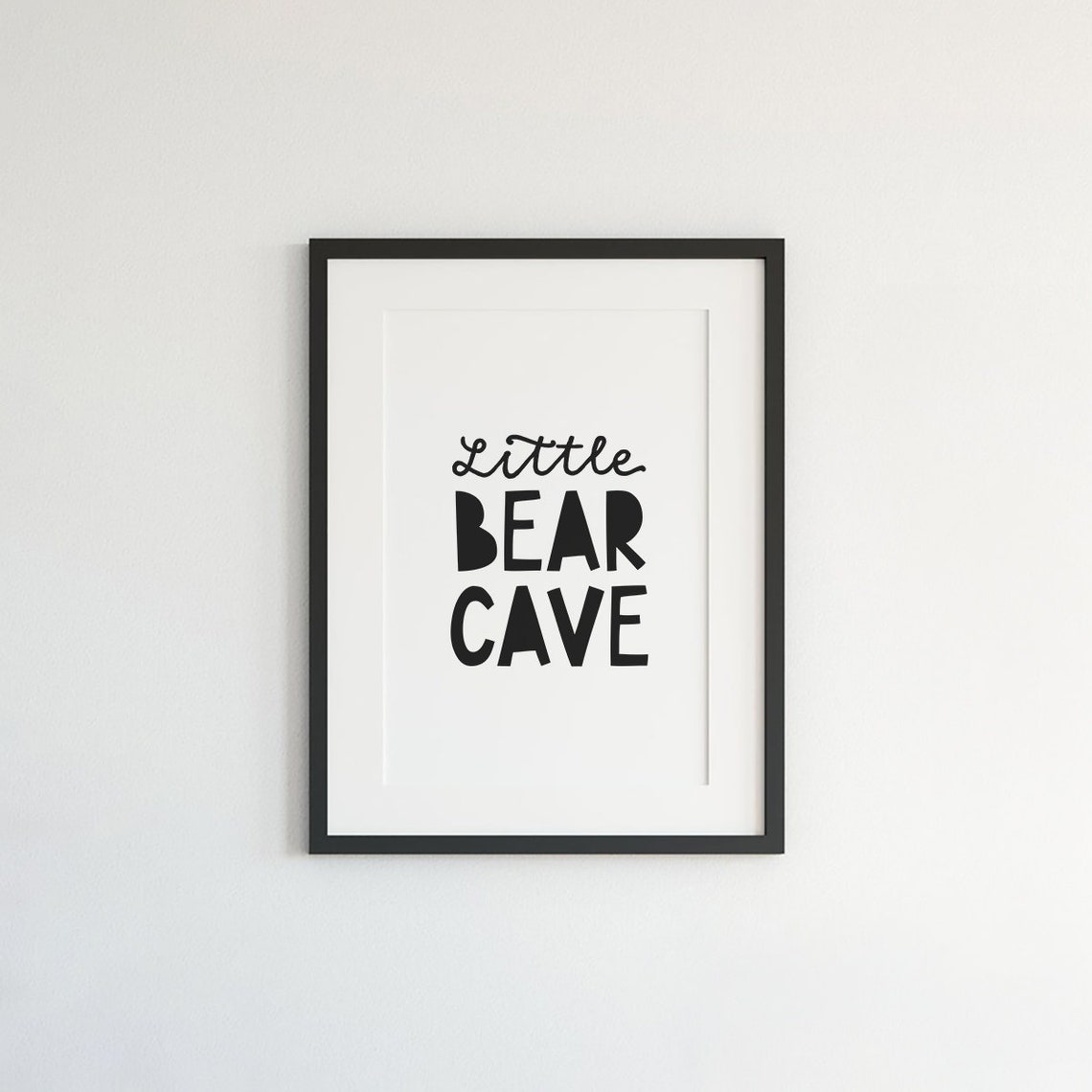 Little Bear Cave Hand Lettered Boys Room Nursery Wall Art Decor - Image 2