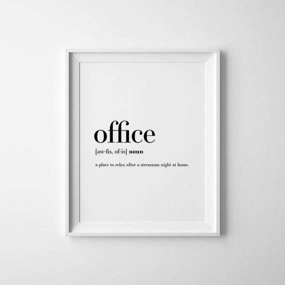 Office Work Quotes Definition Poster, Funny Office Decor