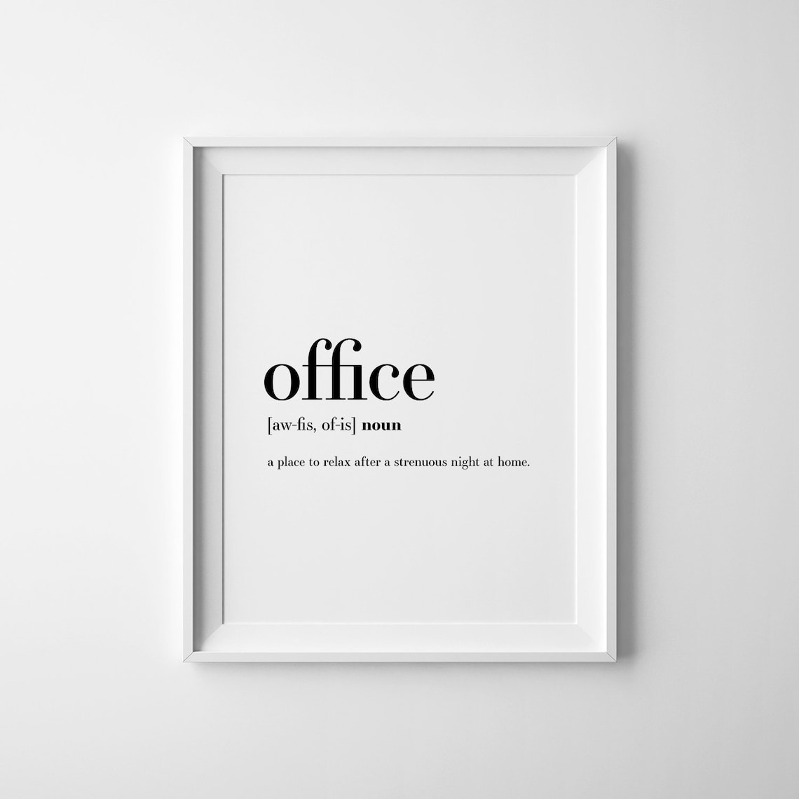 Office Work Quotes Definition Poster, Funny Office Decor
