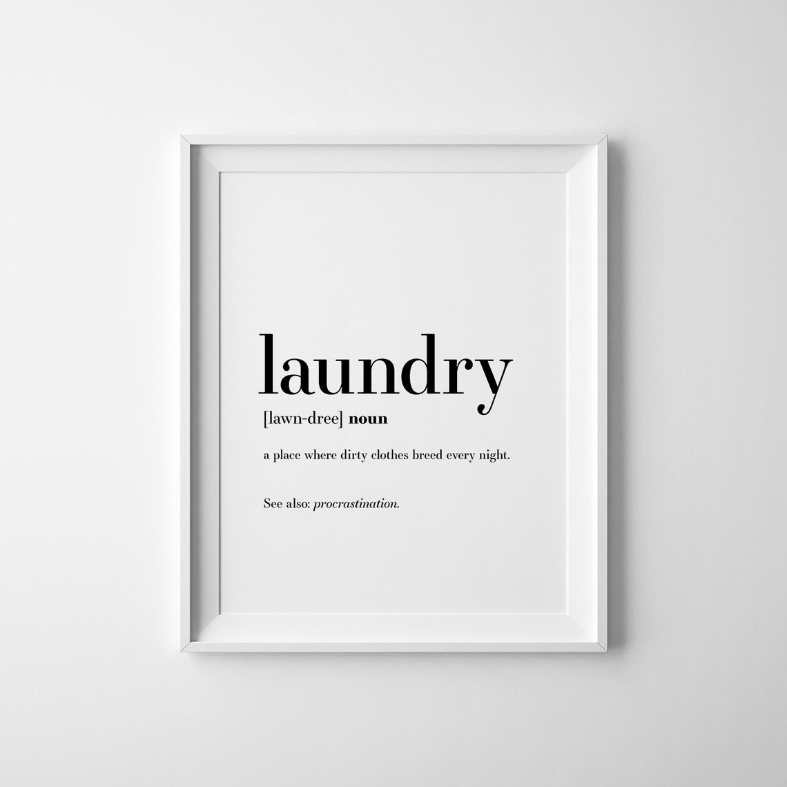 Laundry Definition Funny Laundry Room Sign Minimalist Decor Poster