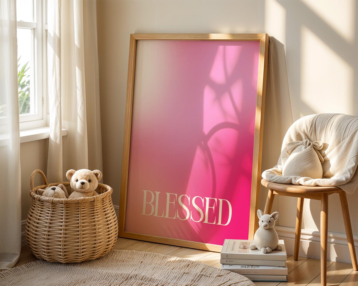 Blessed Affirmation Poster, Coquette Aesthetic Room Decor