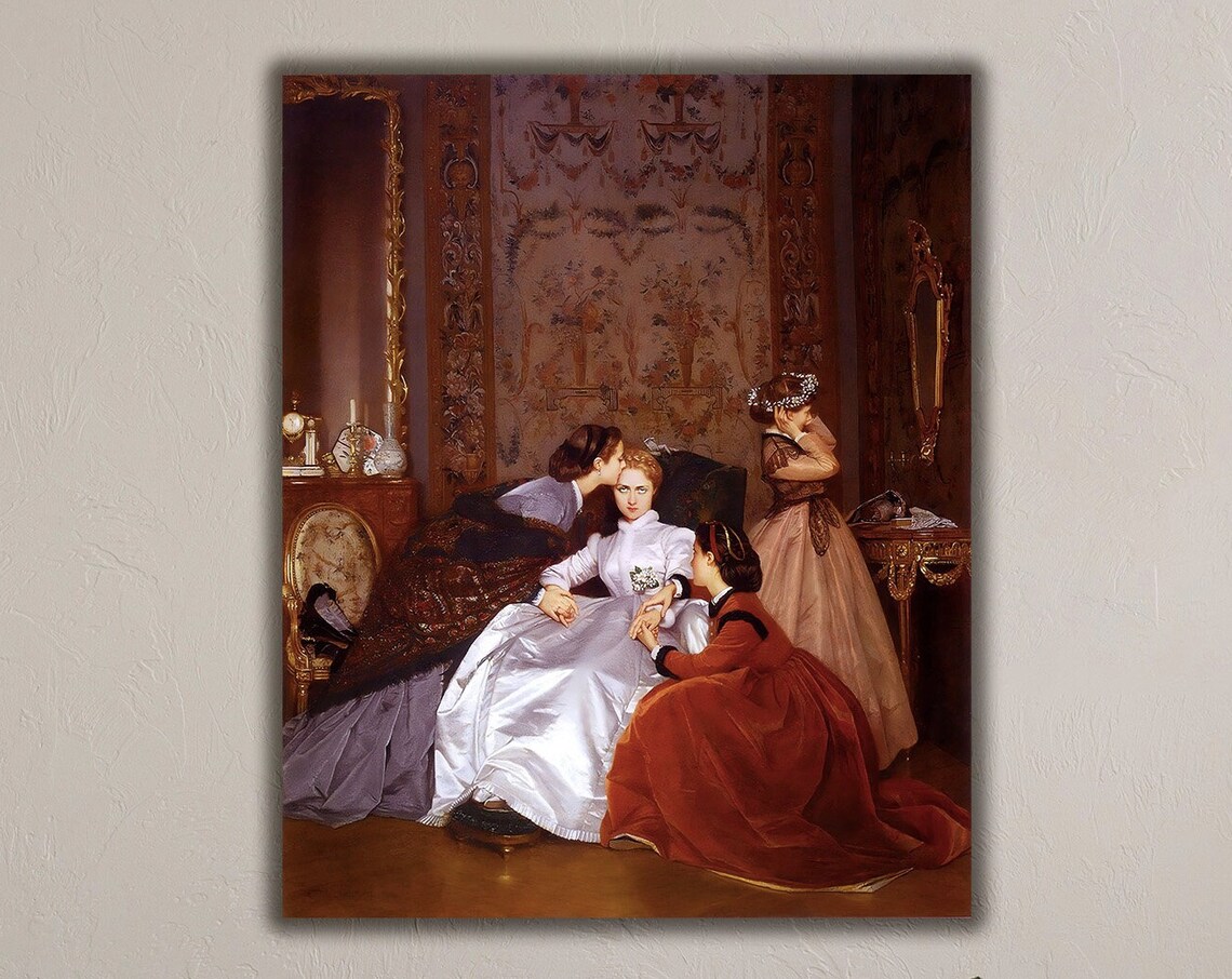 Auguste Toulmouche The Reluctant Bride 1866 Victorian Wedding Poster