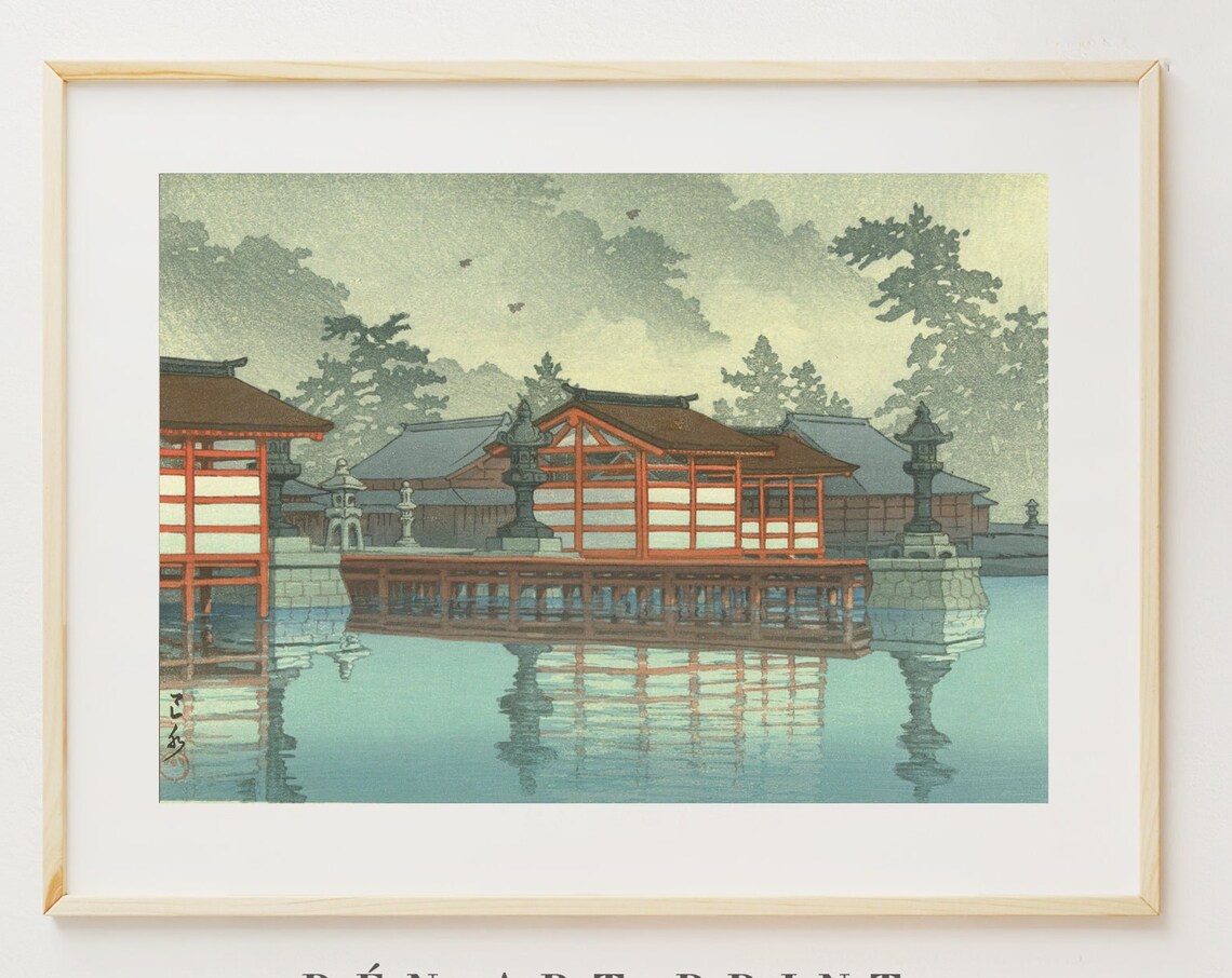Japanese Woodblock Print, Vintage Asian Wall Art