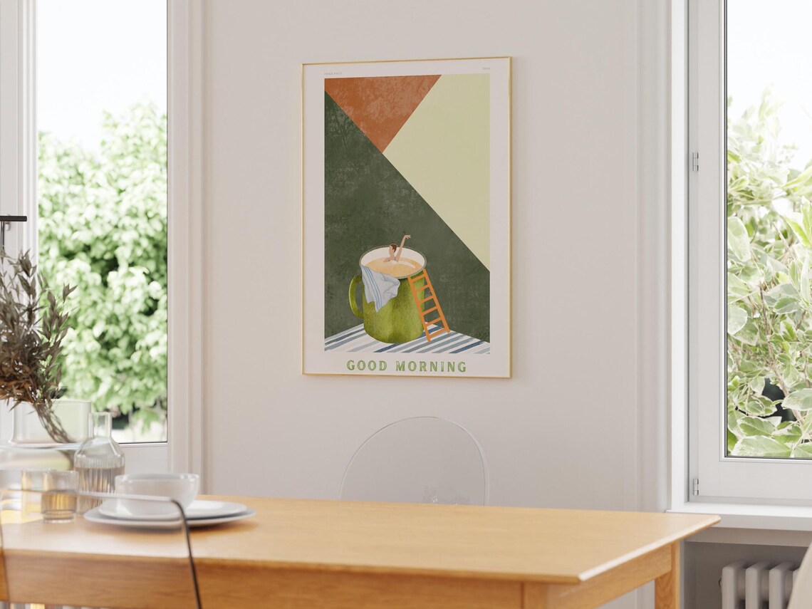 Coffee Diver, Retro Coffee Station Art Print - Image 2