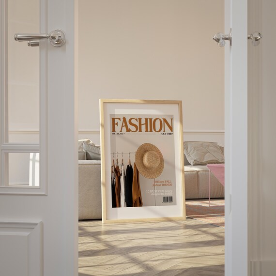 Fashion October 1987 Vintage Magazine Cover Style Art Poster