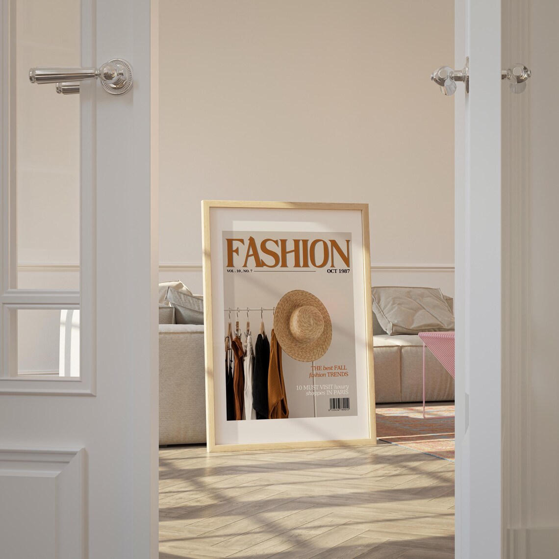 Fashion October 1987 Vintage Magazine Cover Style Art Poster
