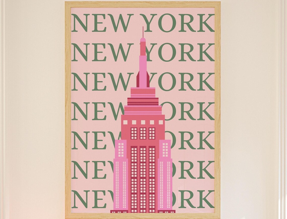 New York City Travel Poster, Trendy Wall Art