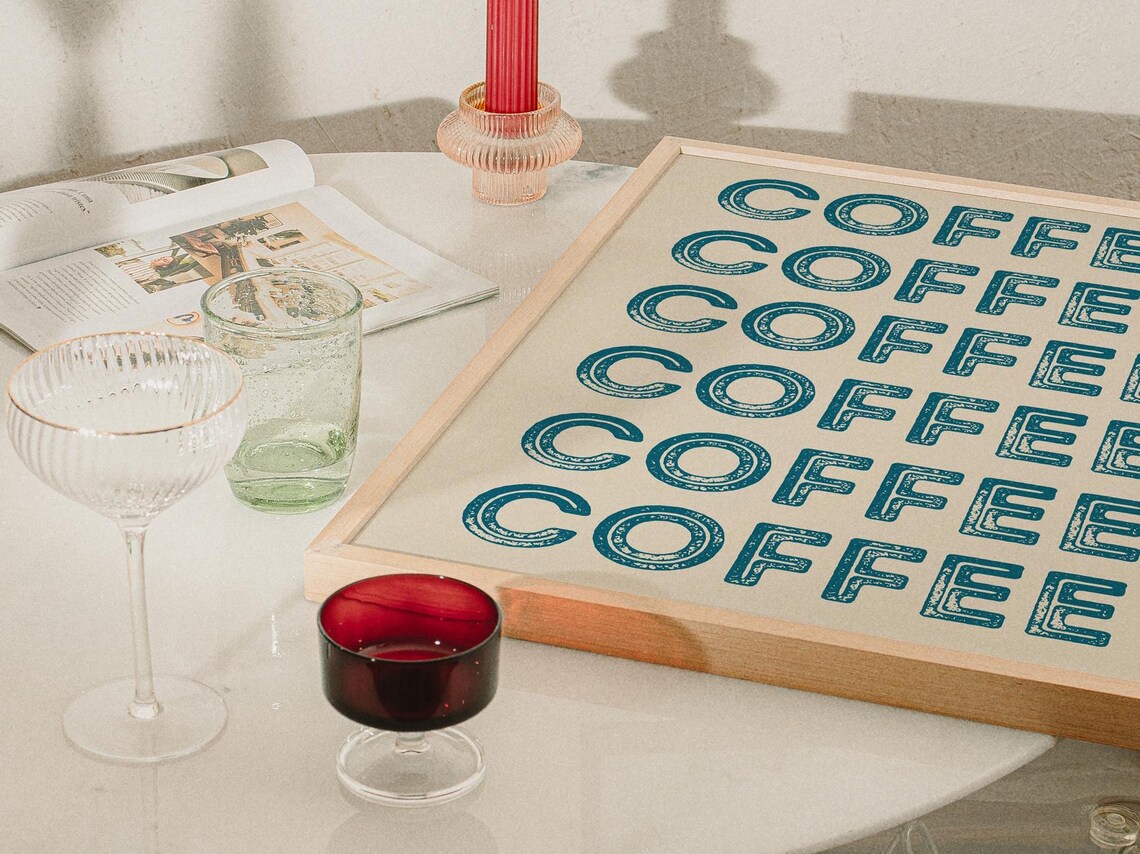 Retro Coffee Print Coffee Bar Wall Art Cute Brown Coffee Art Print Coffee Poster Coffee Print Coffee Art Print - Image 2