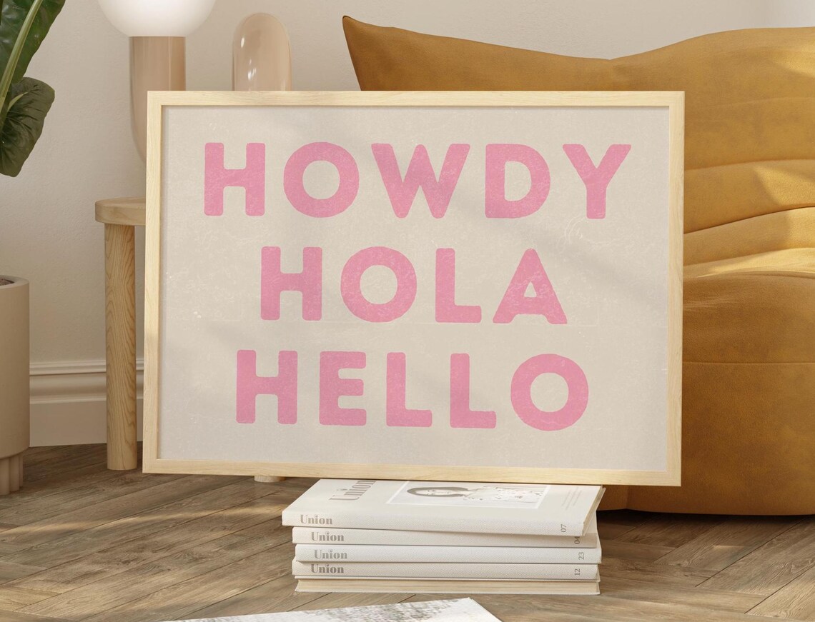 Howdy Typography Art, Western Home Decor