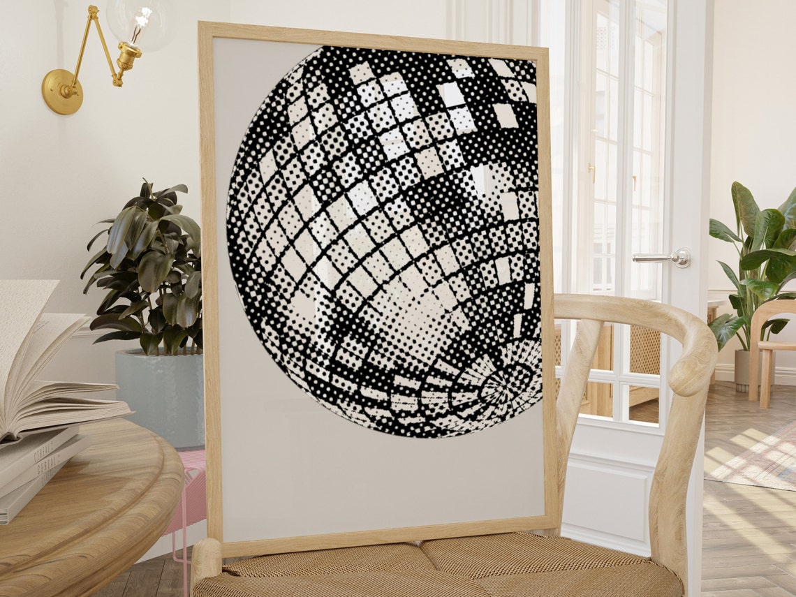 Funky Disco 70s Print Retro Wall Art Artwork Luxury Mirrorball Disco Ball Disco Print Disco Poster Gallery Wall Art Prints - Image 2