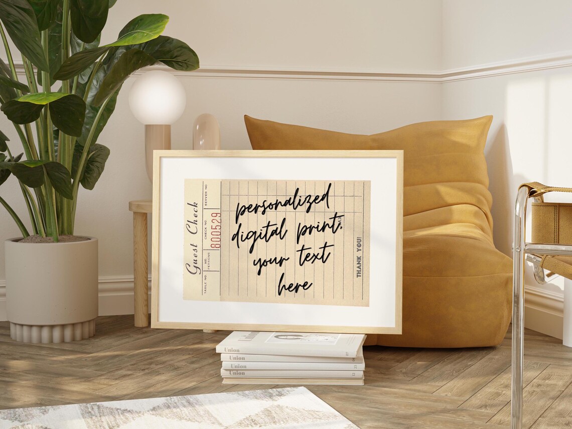 Personalized Guest Check Vintage Receipt Customizable Typography Quote Print - Image 2