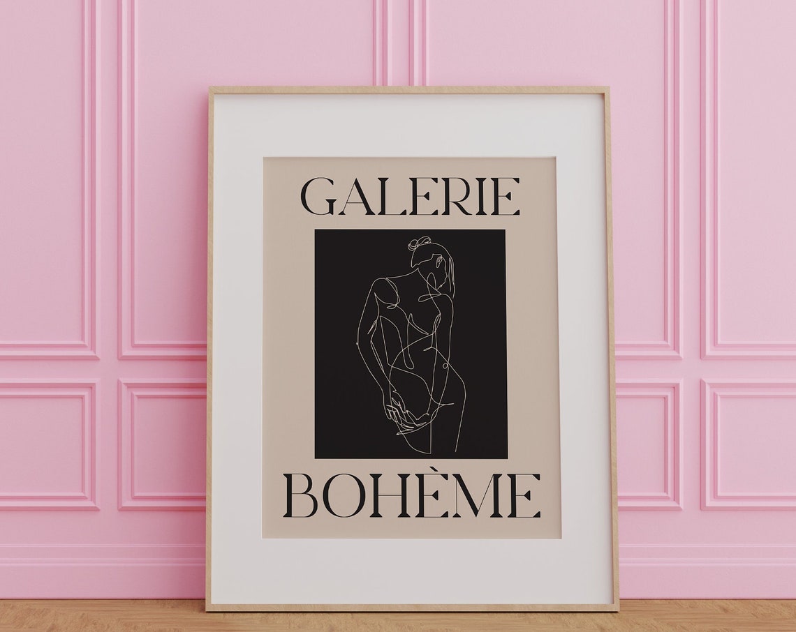 Woman Body Wall Art Female Drawing Body Outline Print Nude Body Art Line Feminine Figure Nude Line Drawing Minimalist Print