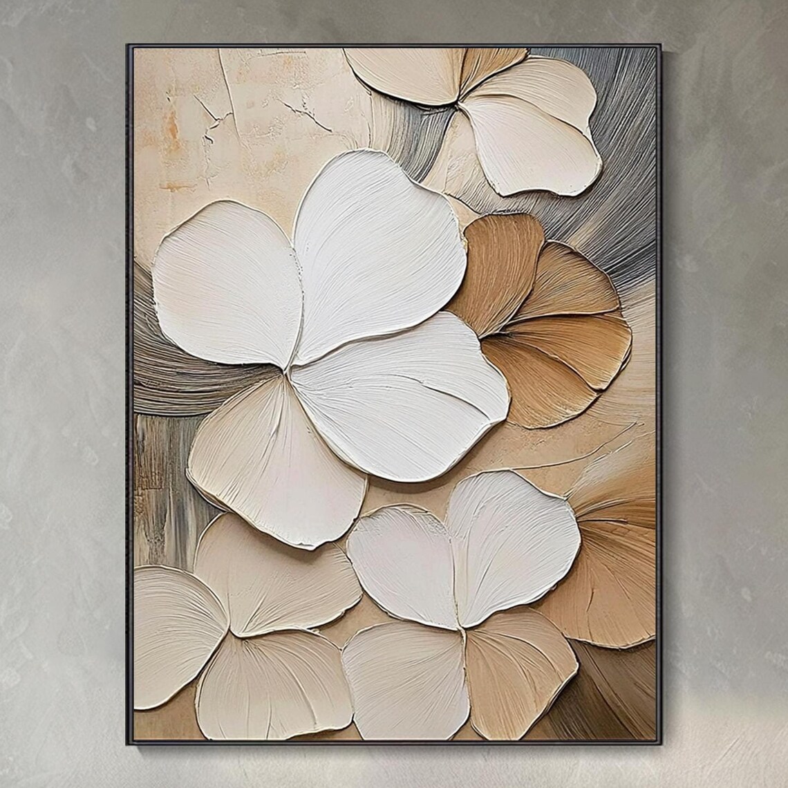 Abstract Floral Oil Painting, Modern Decor Art Print